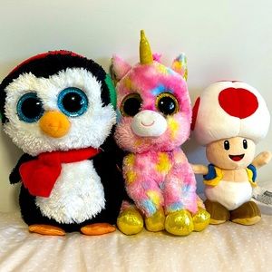 Stuffed animals toys toad super mario unicorn